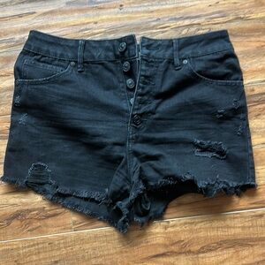 Rewash Black Distressed Cut Off Jean Shorts Juniors size 7